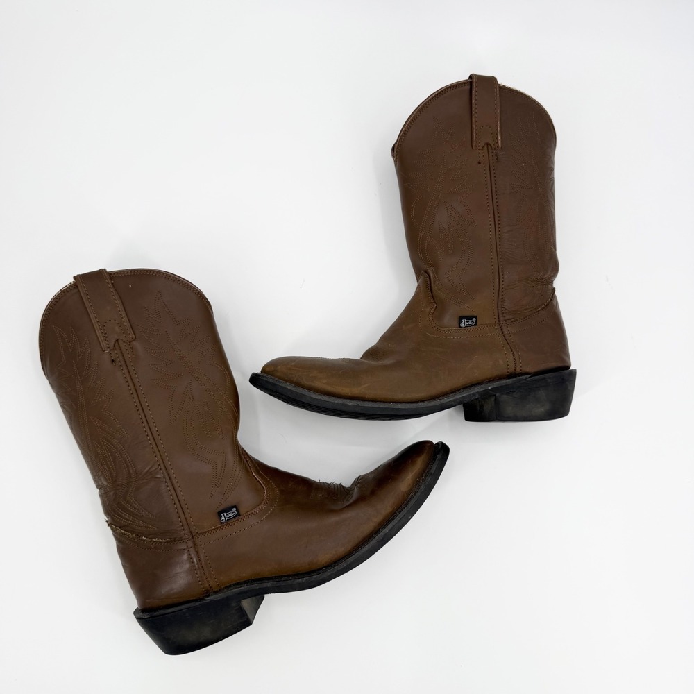 Justin Cowboy Ranch Roper Western Learher JB1100 Boots Men Size 12D